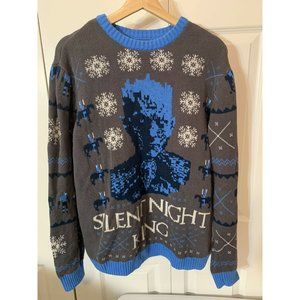 Game of Thrones Silent Night King Ugly Christmas Sweater‎ Size M Men Gray…
